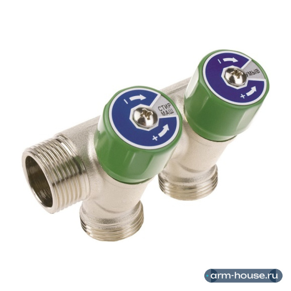 Коллектор модульный ELSEN 3/4"х3/4" EK, 3 контура, с вентилями, латунь