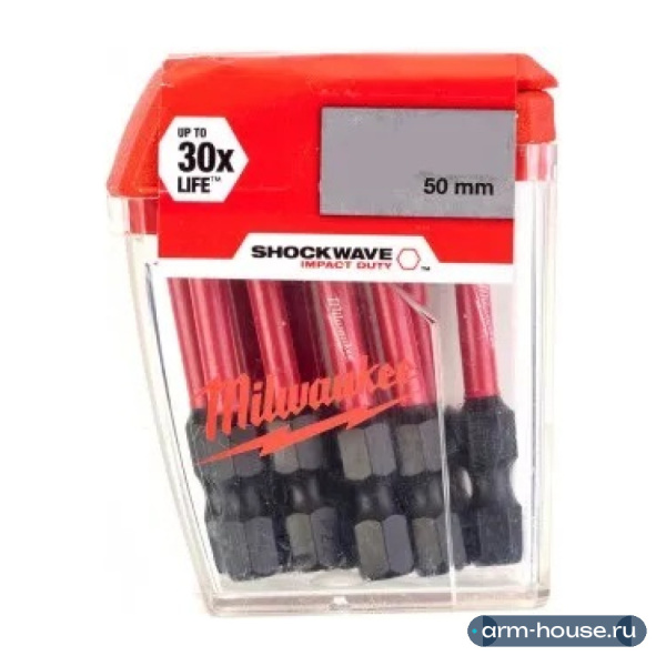 Бита Milwaukee PZ2 50мм SHOCKWAVE™ в кор. (10шт/уп) GEN III