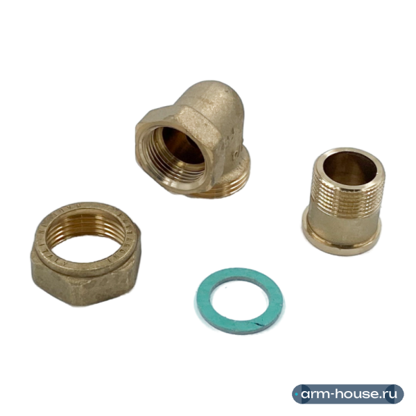 Сгон-американка угловой НВ ELSEN Metalit, 3/4", латунь, плоское уплотнение
