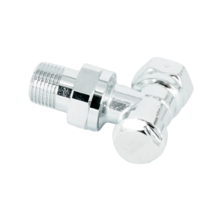 Вентиль на обратную подводку угловой Oventrop Combi C, DN 15 (1/2" x 1/2" ВН), латунь хромированная, запорный