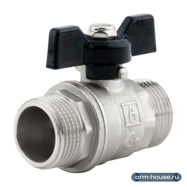 Кран шаровой 3/4", неполнопроходной, НР/НР, ручка бабочка