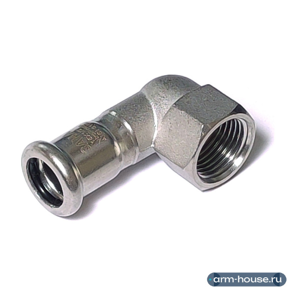 Угол 90° SANHA NiroPress, 15 x 1/2" (ВР), AISI 304L, ВПр-ВР