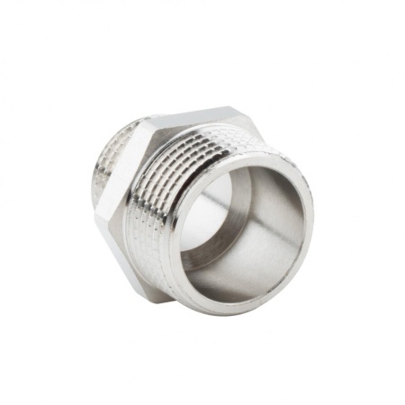 Ниппель переходной 3/4" х 1/2" , НР-НР, никелированный Alato