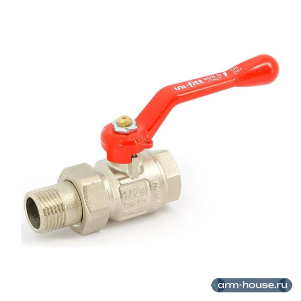 Кран шаровой Uni-Fitt Etalon 3/4" с разъёмным соединением, НР/ВР полнопроходной, рычаг 113L3000