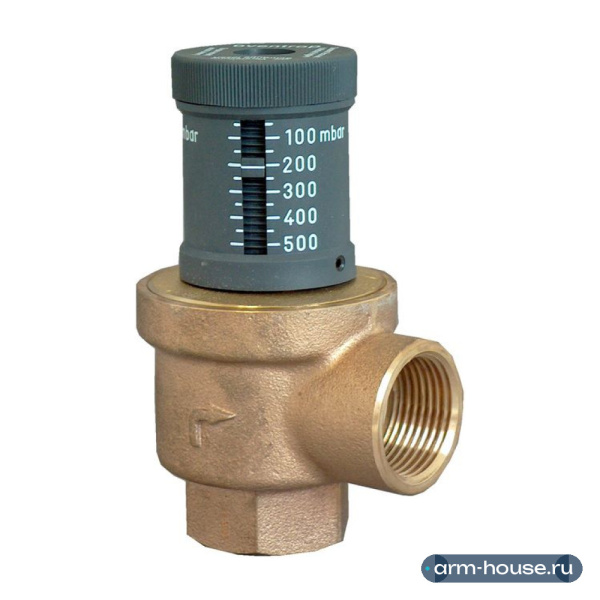Клапан перепускной Oventrop 1085206 DN20 3/4" ВВ PN10 0,05-0,5 бар, бронза/латунь