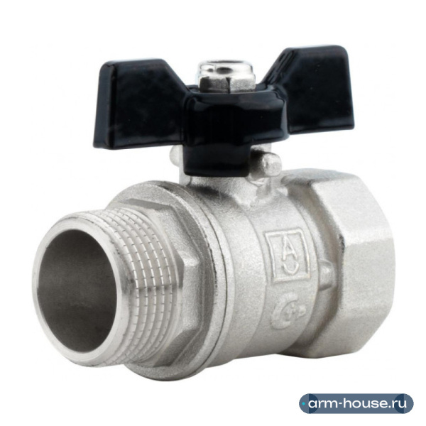 Кран шаровой 3/4", неполнопроходной, ВР/НР, ручка бабочка
