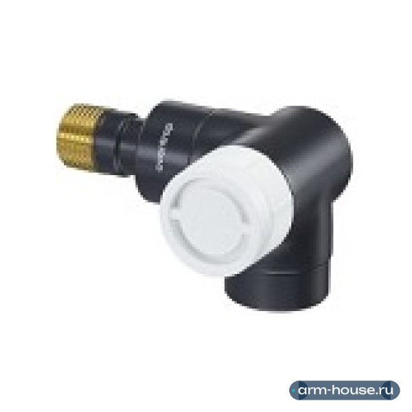 Вентиль термостатический угловой трехосевой Oventrop Серия E, 1/2" (DN 15) M30x1,5, латунь, цвет антрацит, правое подключение