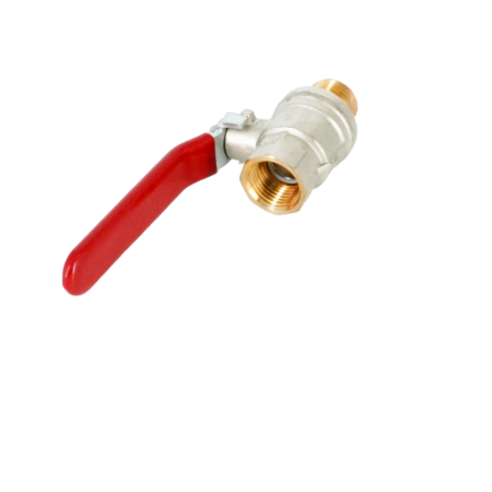Кран шаровой, Oventrop, Optibal, полнопроходной, DN-15, 1/2", НВ, PN, бар-16, ручка-рычаг из оцинкованной стали, латунь, никелированный