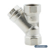 Фильтр косой 3/4" ВР-ВР, сетчатый, латунный, никелированный