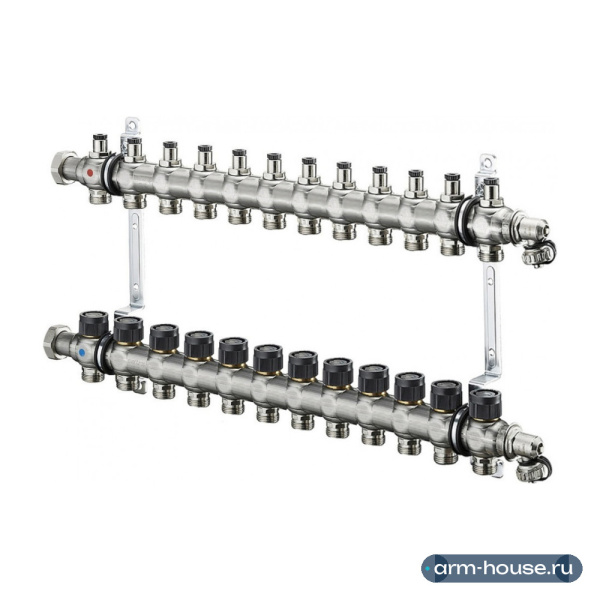 Коллектор Oventrop Multidis SF 1" 12хG 3/4 1406562(1404562) (двенадцать контуров) с вентильными вставками