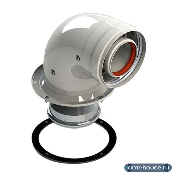 Уголок Protherm 90° для газоотвода 60/100, с ревизионным отверстием, алюминий крашеный