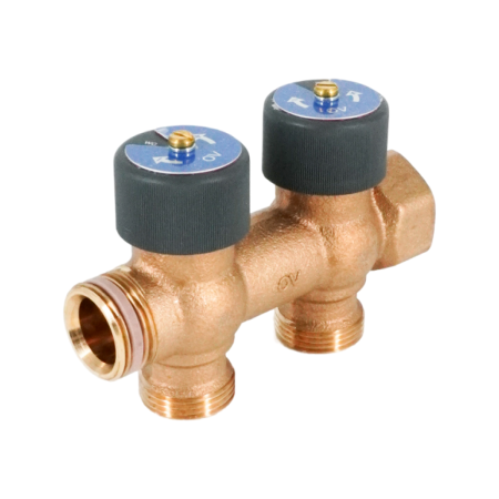 Гребёнка распределительная Oventrop Multidis R 3/4"х3/4", 2 отвода, бронза