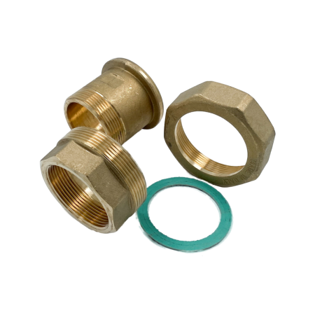 Сгон-американка прямой НВ ELSEN Metalit, 2", латунь, плоское уплотнение