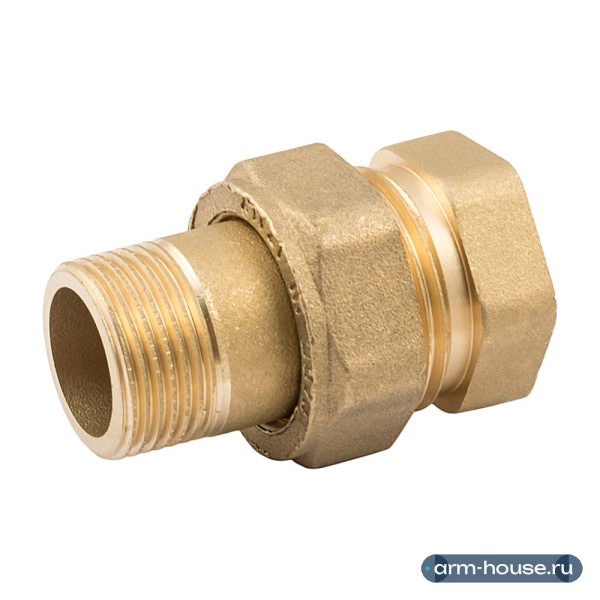 Сгон-американка прямой НВ ELSEN Metalit, 1 1/4", латунь, плоское уплотнение